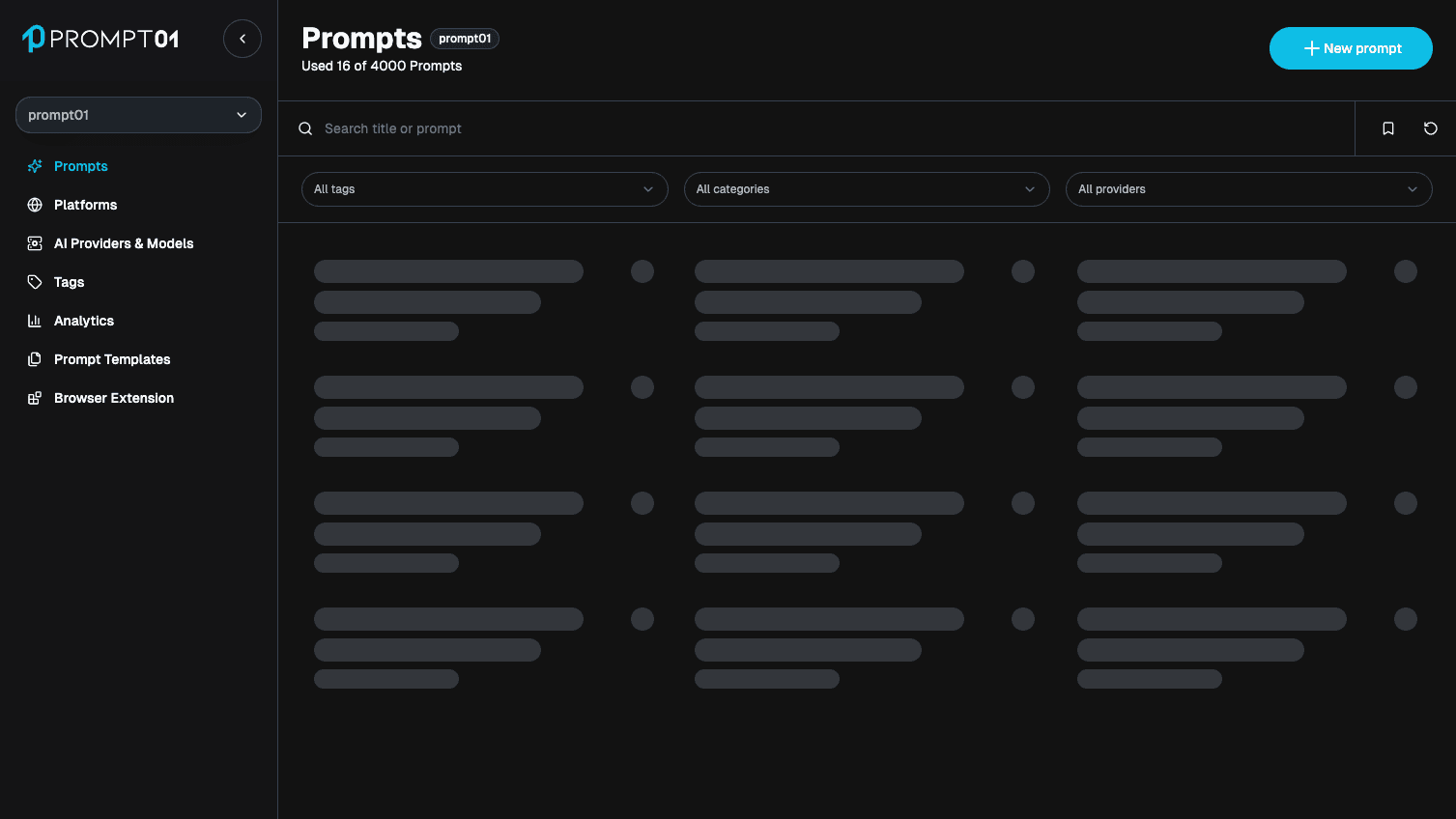 提示库仪表板预览